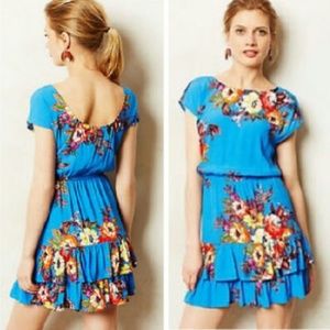 Anthropologie Konrad + Joseph Blue Floral Dress M